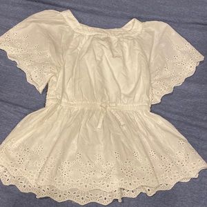 Girls 6 tunic white eyelet lace